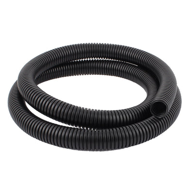 Harfington Uxcell 1.7 M 23 x 28 mm Plastic Corrugated Conduit Tube for Garden,Office Black