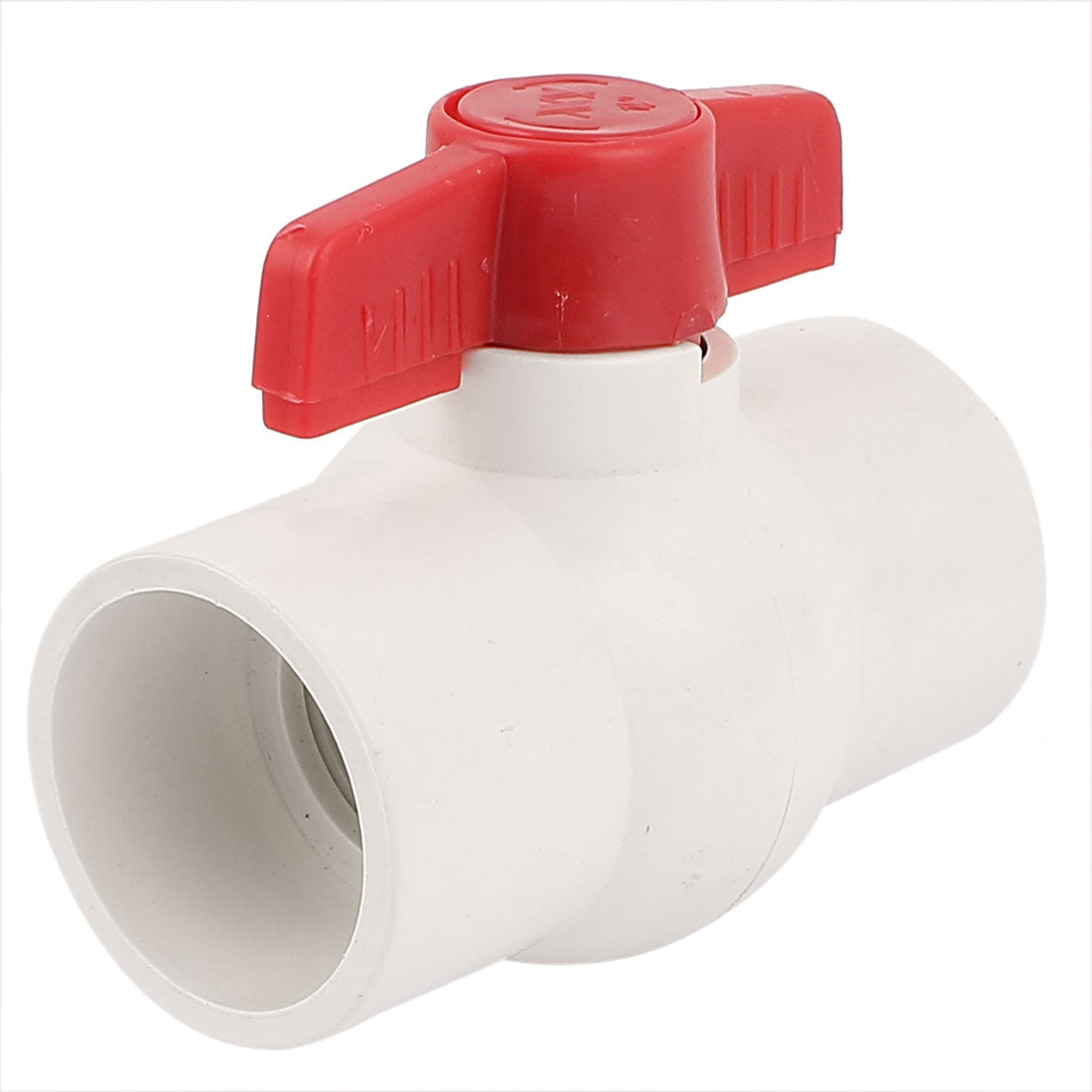 uxcell Uxcell 50MM Dia Slip Ends Water Control PVC Ball Valve White Red