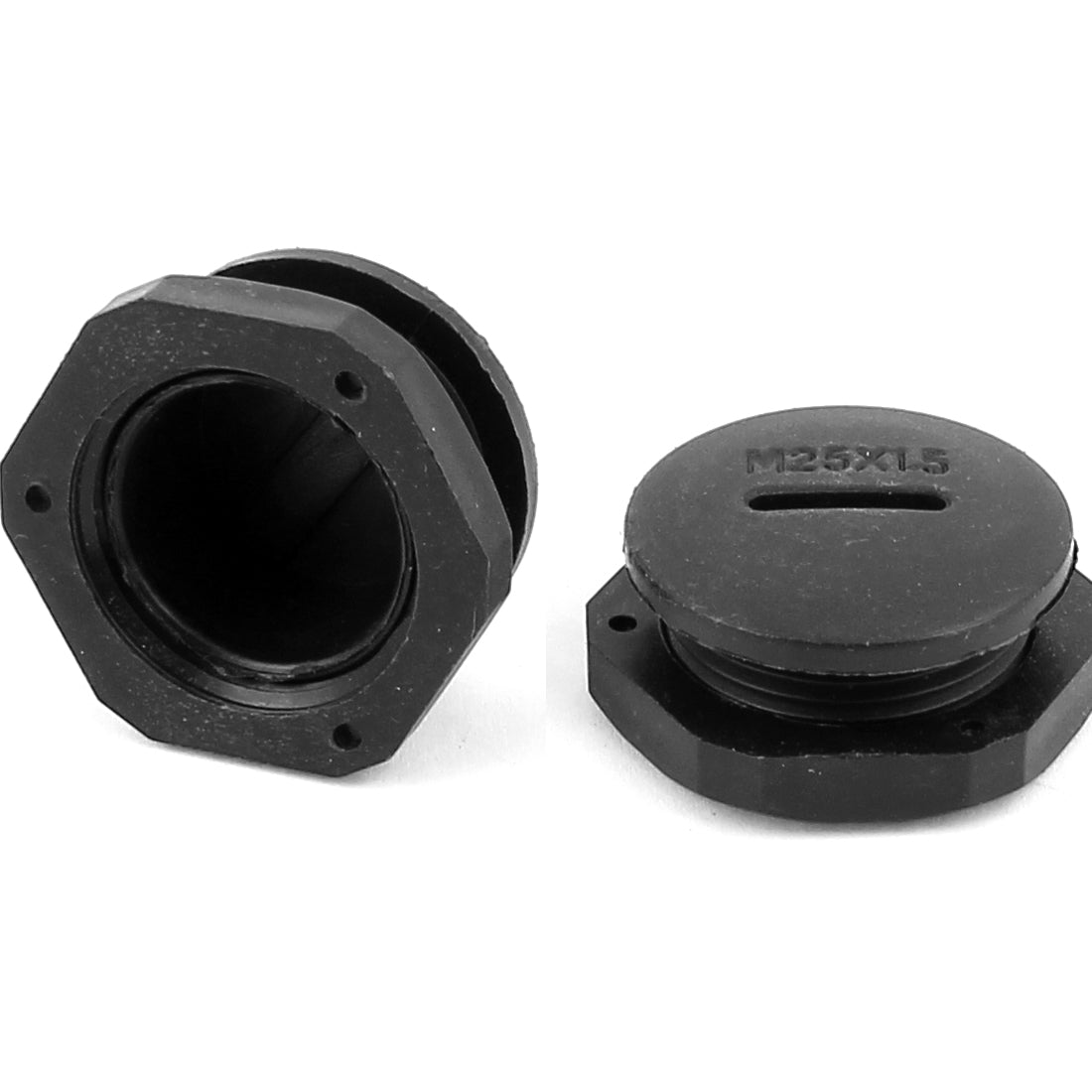 uxcell Uxcell M25 x 1.5cm Plastic Round Head Pipe Adapter Black 5Pcs