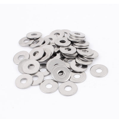 Harfington Uxcell 6x18x1.5mm 304 Stainless Steel Screw Bolt Flat Washers Spacers 50pcs