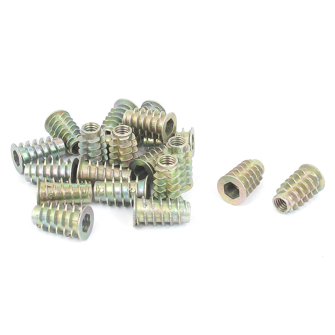 uxcell Uxcell 20 Pcs M6x20mm Zinc Plated Hex Socket Screw in Thread Insert Nut for Wood