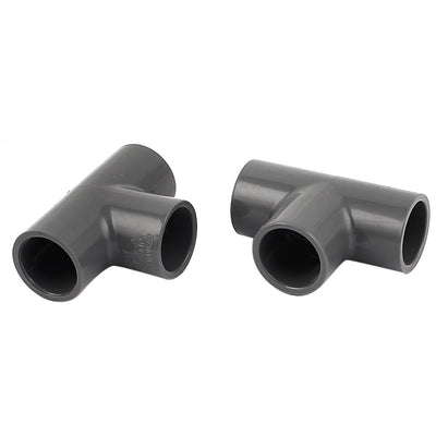 Harfington Uxcell 20mm Inner Dia T Shape 3 Way Water Pipe Tube Fitting Connector Gray 2Pcs