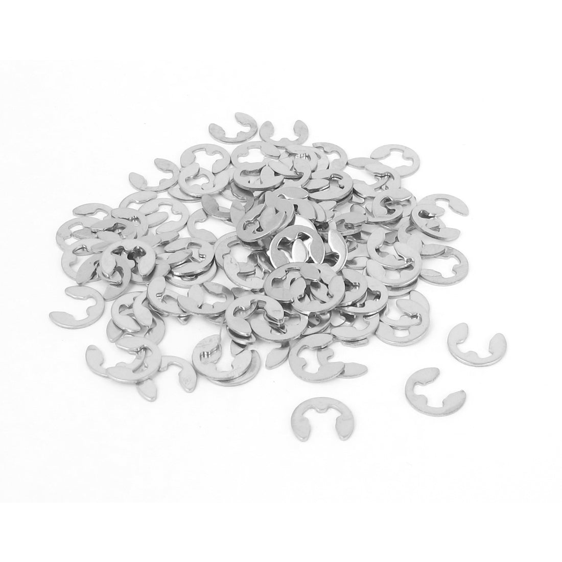 uxcell Uxcell 100pcs 304 Stainless Steel Fastener External Retaining Ring E-Clip Circlip 4mm