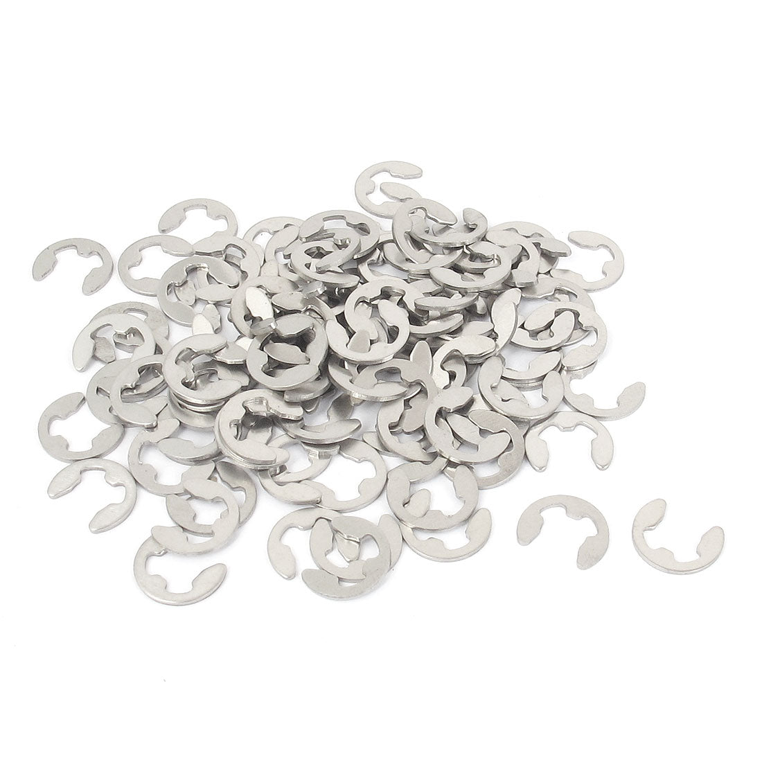 uxcell Uxcell 100pcs 304 Stainless Steel Fastener External Retaining Ring E-Clip Circlip 6mm