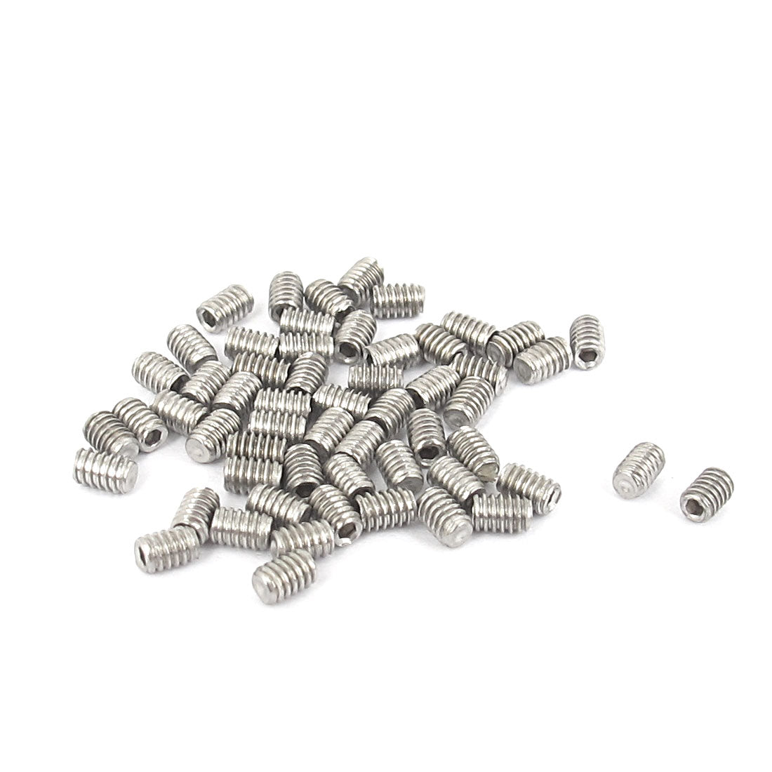 uxcell Uxcell M2x3mm Stainless Steel Hex Socket Set Cup Point Grub Screws Silver Tone 50pcs