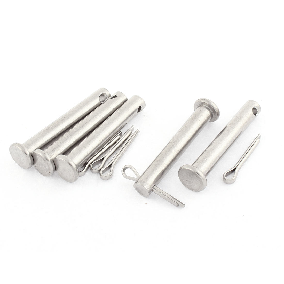 uxcell Uxcell M8x50mm Flat Head 304 Stainless Steel Round Clevis Pins Fastener 5 Sets