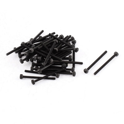 Harfington Uxcell M2 x 25mm Alloy Steel Hex Bolt Socket Head Cap Machine Screws Black 50 Pcs