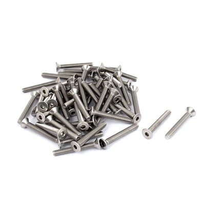 Harfington Uxcell M4 x 30mm Metric 304 Stainless Steel Hex Socket Countersunk Flat Head Screw Bolts 50pcs