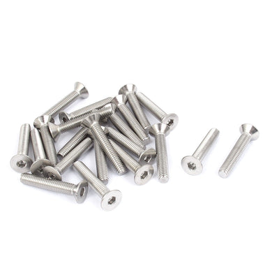 Harfington Uxcell M6 x 35mm Metric 304 Stainless Steel Hex Socket Countersunk Flat Head Screw Bolts 20pcs