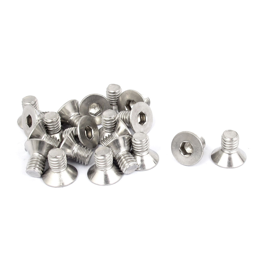 uxcell Uxcell M6 x 10mm Metric 304 Stainless Steel Hex Socket Countersunk Flat Head Screw Bolts 20pcs