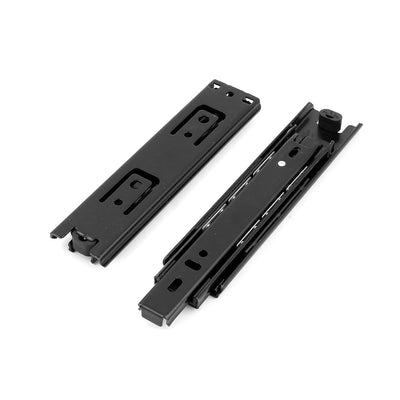 Harfington Uxcell Telescopic 3 Sections Black Drawer Slide Runners Ball Bearing Rails 2pcs