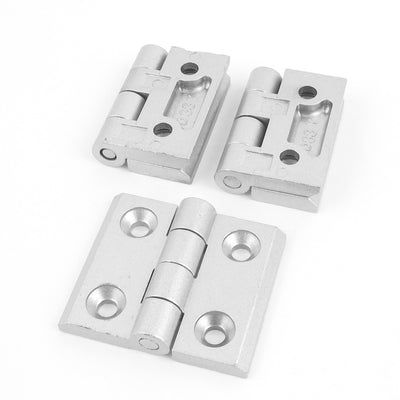 Harfington Uxcell Gate Aluminum Alloy Weldable Door Butt Hinge Silver Tone 3pcs