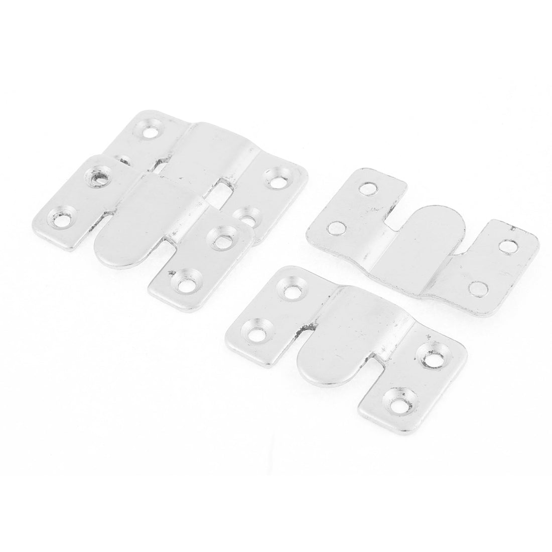 uxcell Uxcell Home Sofa Metal Sectional Interlock Bracket Joint Connector Silver Tone 4 Pcs