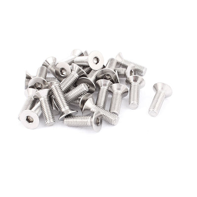 Harfington Uxcell 30 Pcs M8 Stainless Steel Countersunk Flat Head Hex Socket Screw Bolt DIN 7991