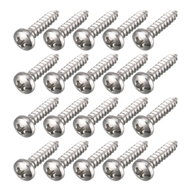 Harfington Uxcell 2.9mm x 13mm Cross Head Pan Head Self Tapping Screw Fasteners Silver Tone 100 Pcs