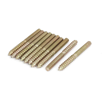 Harfington Uxcell M6 x 59mm Double Ended Threaded Self Tapping Wood Screw Rod Bar Bolt Stud 10Pcs