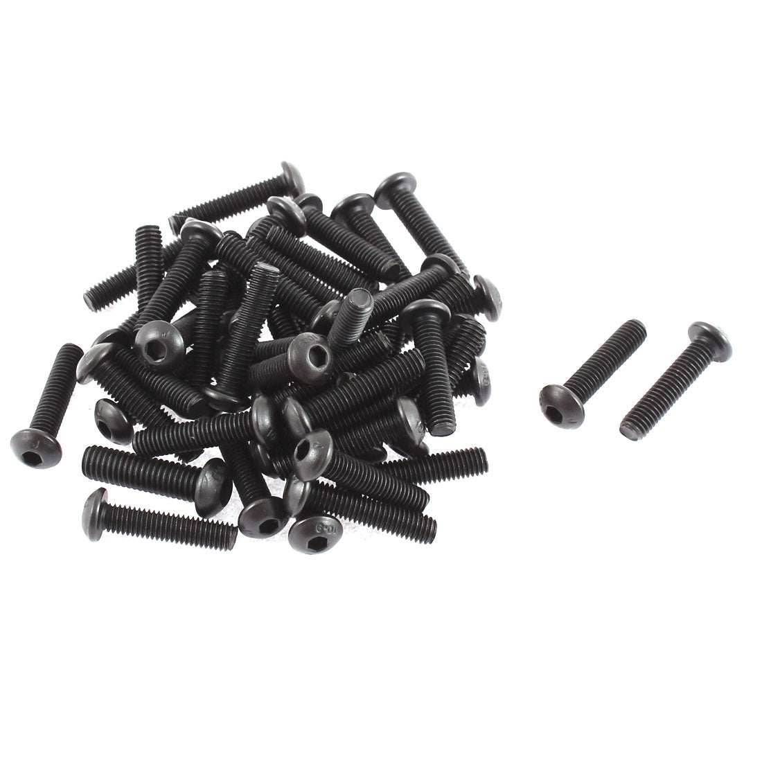 uxcell Uxcell M5x22mm 10.9 Alloy Steel Button Head Hex Socket Cap Screw Bolt Black 50pcs