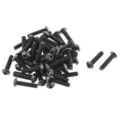 Harfington Uxcell M5x22mm 10.9 Alloy Steel Button Head Hex Socket Cap Screw Bolt Black 50pcs