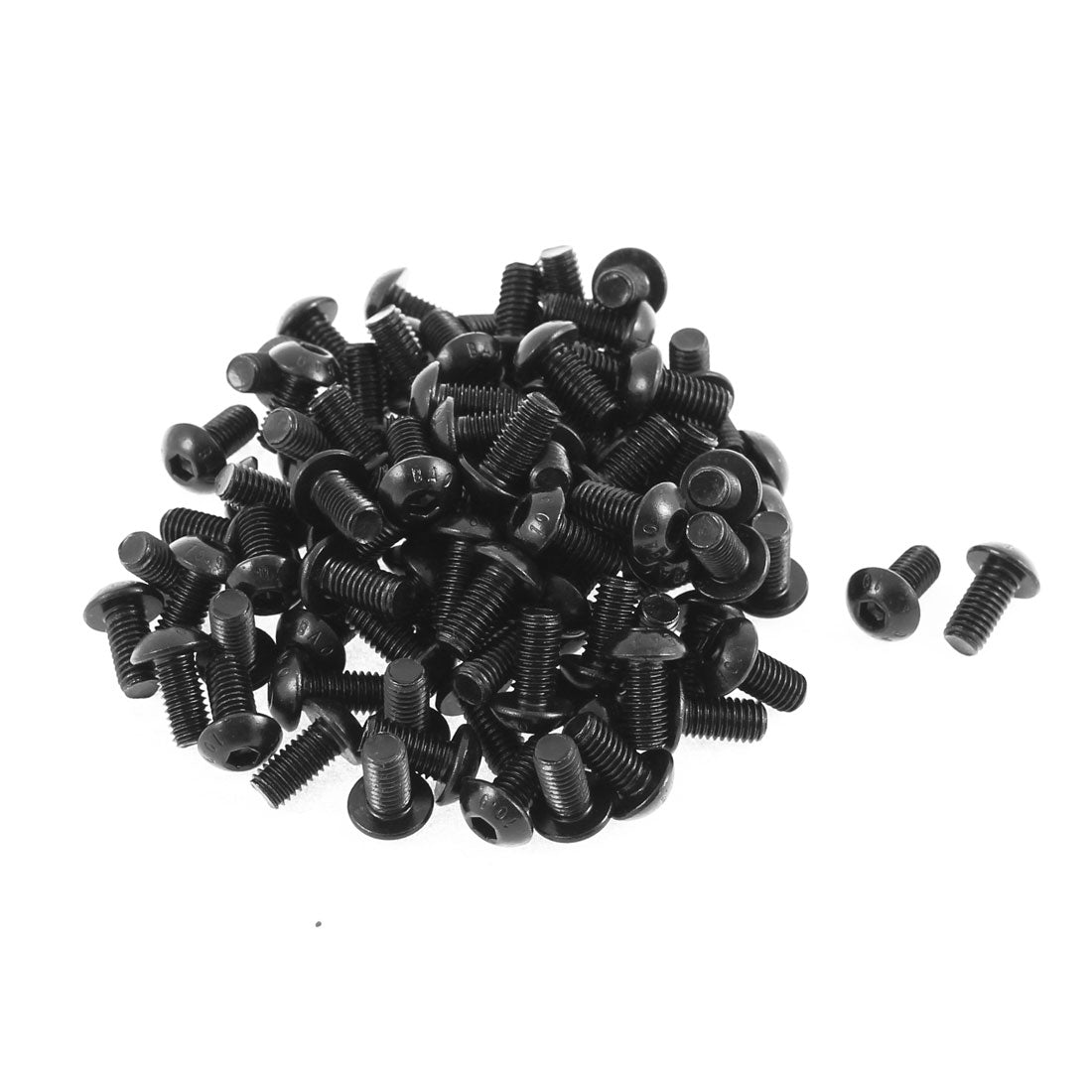 uxcell Uxcell M5x10mm 10.9 Alloy Steel Button Head Hex Socket Cap Screw Bolt Black 100pcs