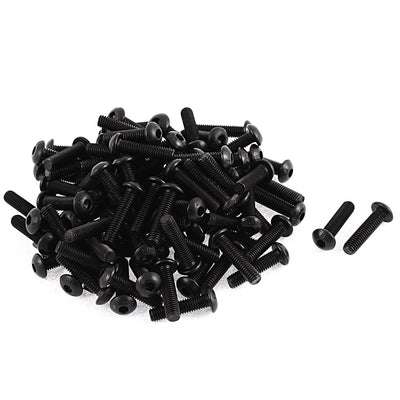 Harfington Uxcell M5x20mm 10.9 Alloy Steel Button Head Hex Socket Cap Screw Bolt Black 100pcs