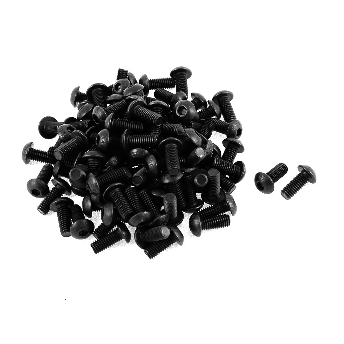 uxcell Uxcell M5x12mm 10.9 Alloy Steel Button Head Hex Socket Cap Screw Bolt Black 100pcs