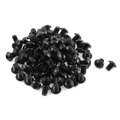 Harfington Uxcell M5x6mm 10.9 Alloy Steel Button Head Hex Socket Cap Screw Bolt Black 100pcs