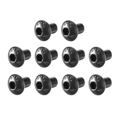 Harfington Uxcell M5x8mm 10.9 Alloy Steel Button Head Hex Socket Cap Screw Bolt Black 100pcs