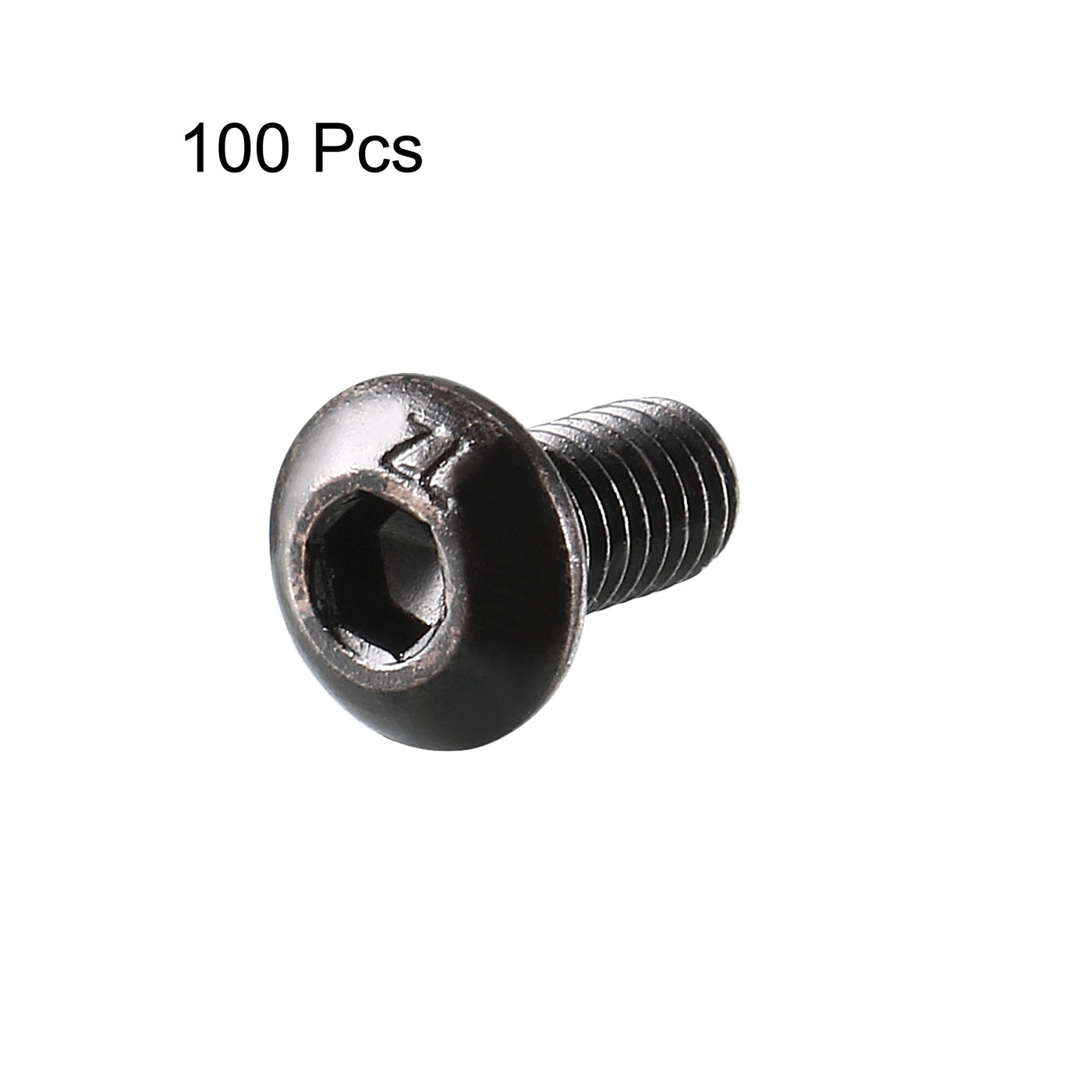 uxcell Uxcell M3x6mm Thread 10.9 Alloy Steel Button Head Hex Socket Cap Screw Bolt 100pcs