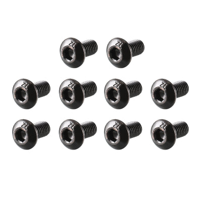 Harfington Uxcell M3x6mm Thread 10.9 Alloy Steel Button Head Hex Socket Cap Screw Bolt 100pcs