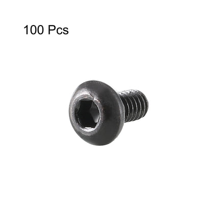 Harfington Uxcell M2x4mm Thread 10.9 Alloy Steel Button Head Hex Socket Cap Screw Bolt 100pcs