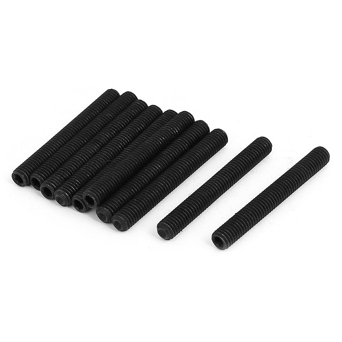 uxcell Uxcell M5x40mm Hex Socket Set Cap Point Grub Screws Black 10pcs