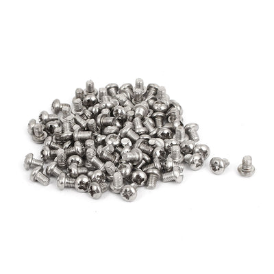 Harfington Uxcell M3x4mm Stainless Steel Phillips Round Pan Head Machine Screws 100pcs