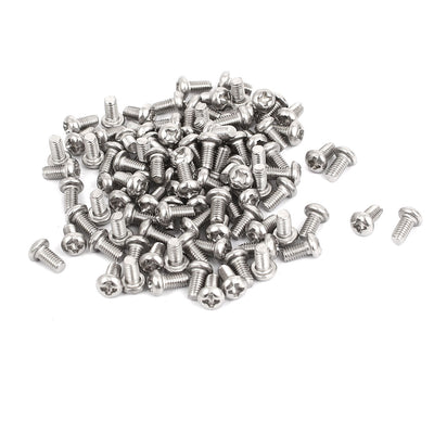 Harfington Uxcell M3x6mm Stainless Steel Phillips Round Pan Head Machine Screws 100pcs