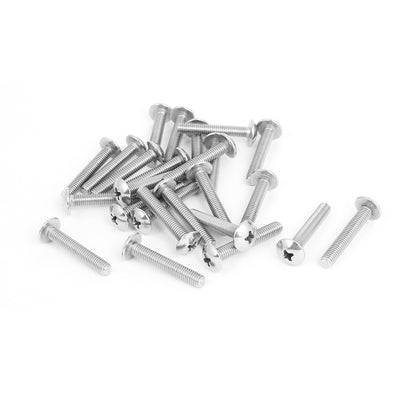 Harfington Uxcell M5x30mm Stainless Steel Truss Phillips Head Machine Screws 25pcs