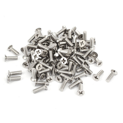 Harfington Uxcell M3x10mm Stainless Steel Countersunk Flat Head Cross Phillips Screw Bolts 100pcs