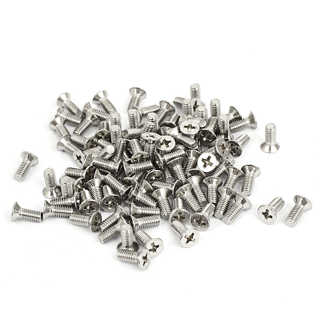 uxcell Uxcell M4x10mm Stainless Steel Countersunk Flat Head Cross Phillips Screw Bolts 100pcs