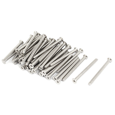 Harfington Uxcell M4x50mm Stainless Steel Countersunk Flat Head Cross Phillips Screw Bolts 50pcs