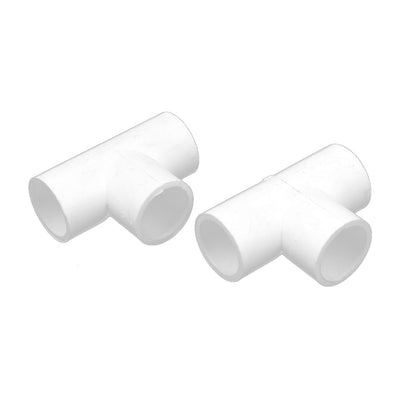 Harfington Uxcell 20mm Inner Dia 3 Way T Shaped PVC Water Pipe Tube Joint Coupler Connector 2pcs