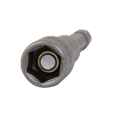 Harfington Uxcell 65mm Long 10mm Magnetic Hexagon Shank Metal Hex Nut Driver Bit Tool Gray