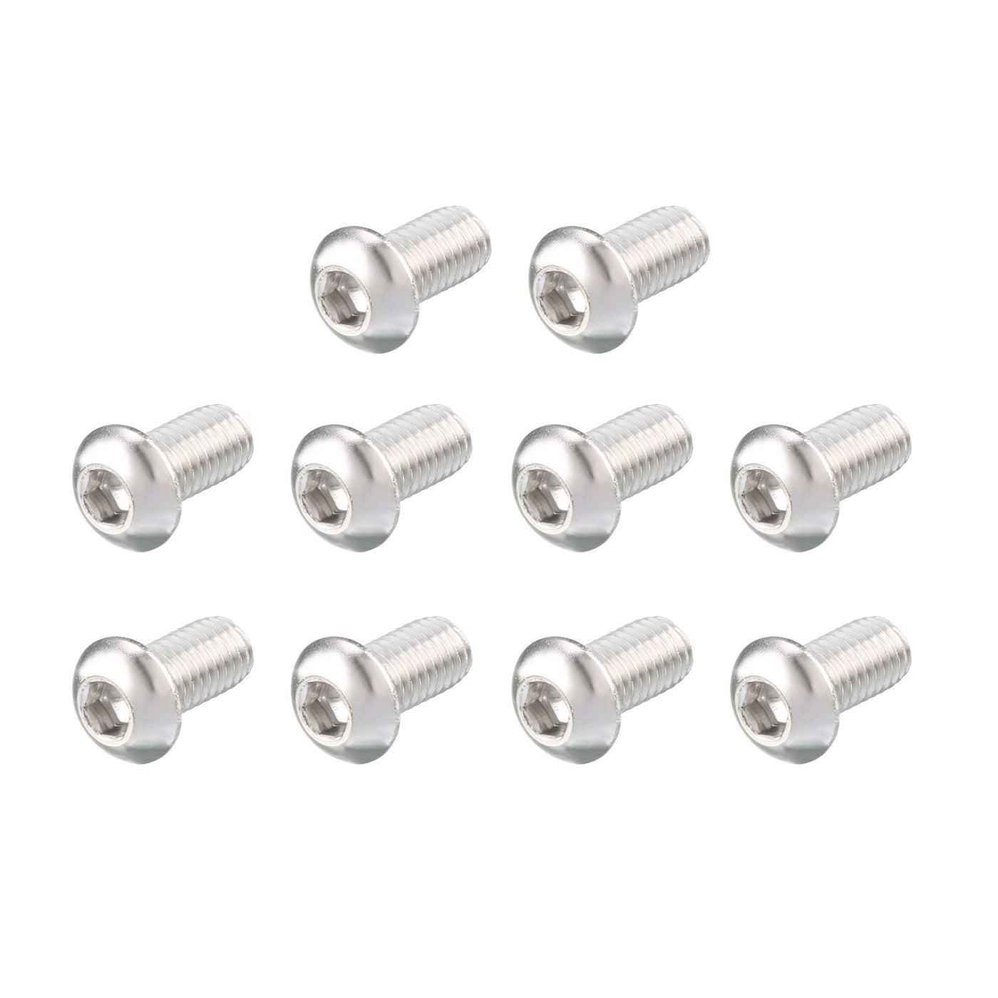 uxcell Uxcell 20 Pcs M6 x 12mm Thread Stainless Steel Hex Socket Button Head Screws Bolts 15mm Long