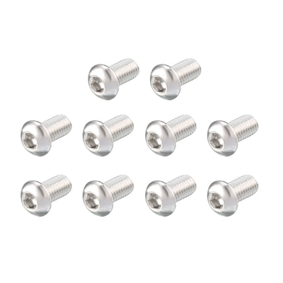 Harfington Uxcell 20 Pcs M6 x 12mm Thread Stainless Steel Hex Socket Button Head Screws Bolts 15mm Long