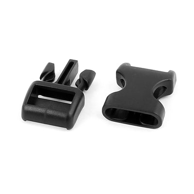 Harfington Uxcell 4pcs Black Plastic Curved Side Quick Release Clasp Buckles for 16mm Webbing Strap Band