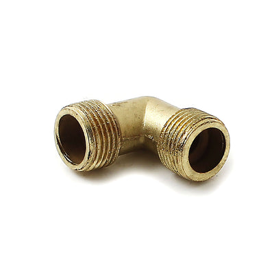 Harfington Uxcell 3/8BSP Thread Water Pipe Air Compressor Male Elbow Joint Connector Gold Tone