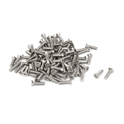 Harfington Uxcell M3x12mm Stainless Steel Phillips Flat Countersunk Head Screws 100pcs