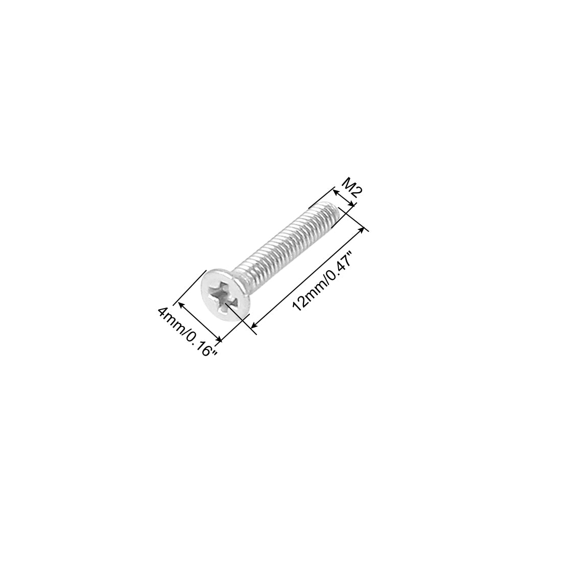 uxcell Uxcell M2x 12mm Phillips flach Senkkopf Maschine Schrauben 100Stück de