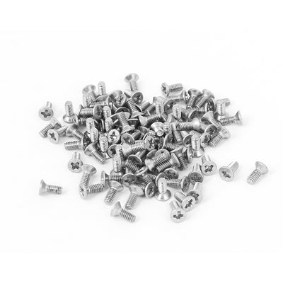 Harfington Uxcell M2x5mm Stainless Steel Phillips Flat Countersunk Head Screws 100pcs