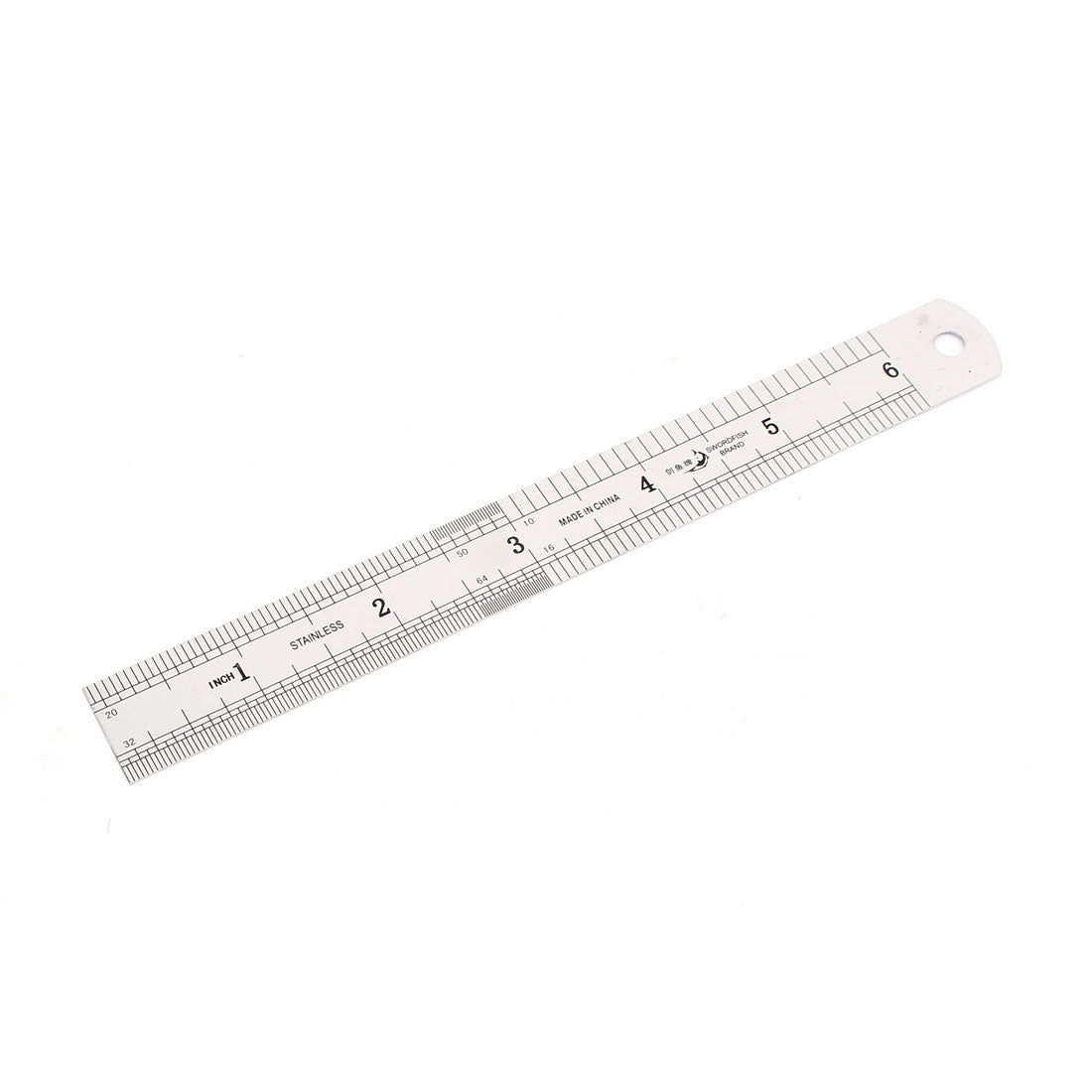 uxcell Uxcell 15cm 6 Inches Scale Range Metal Dual Sides Measure Measuring Straight Ruler Tool