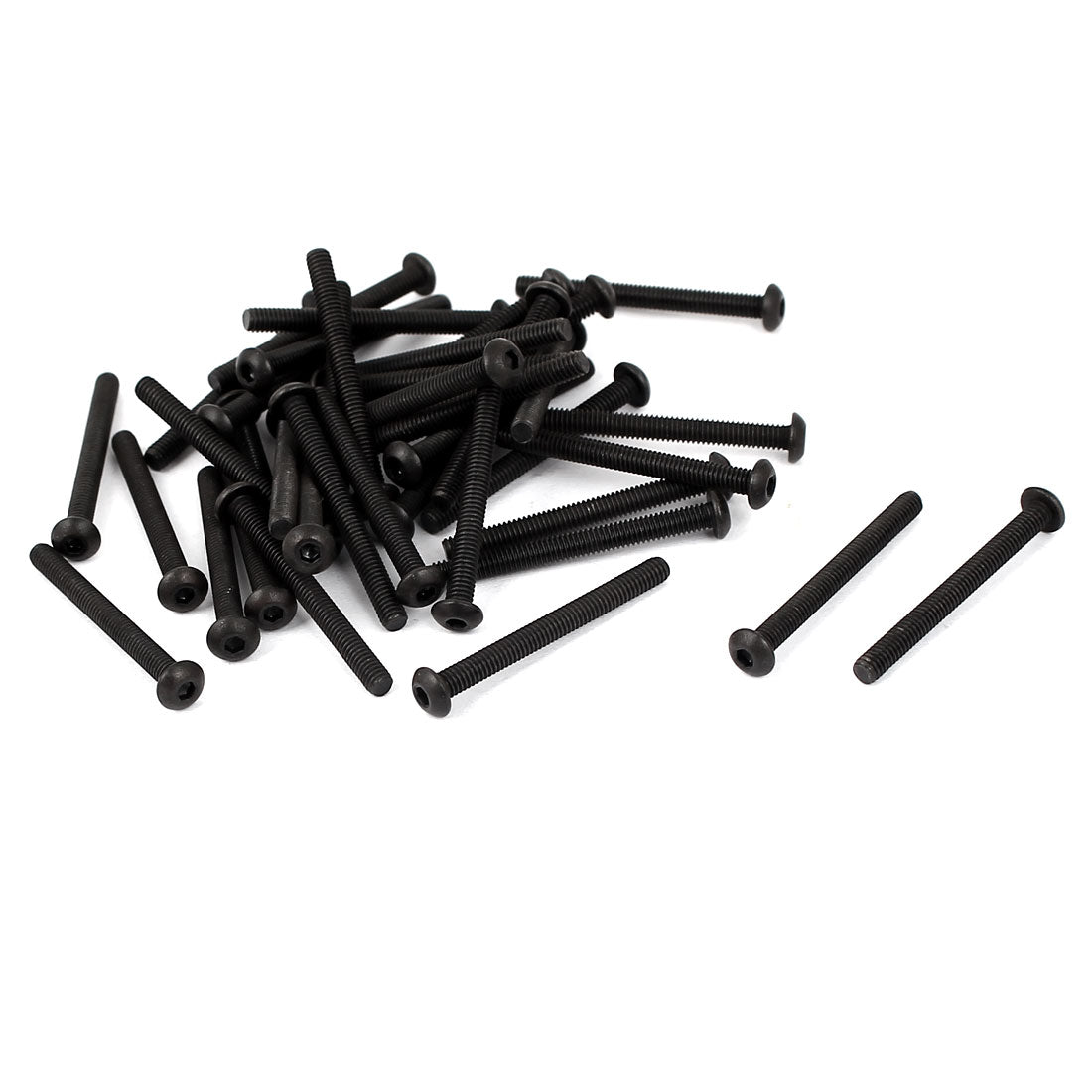 uxcell Uxcell M2.5x25mm 10.9 Alloy Steel Button Head Hex Socket Cap Screw Bolt Black 35pcs