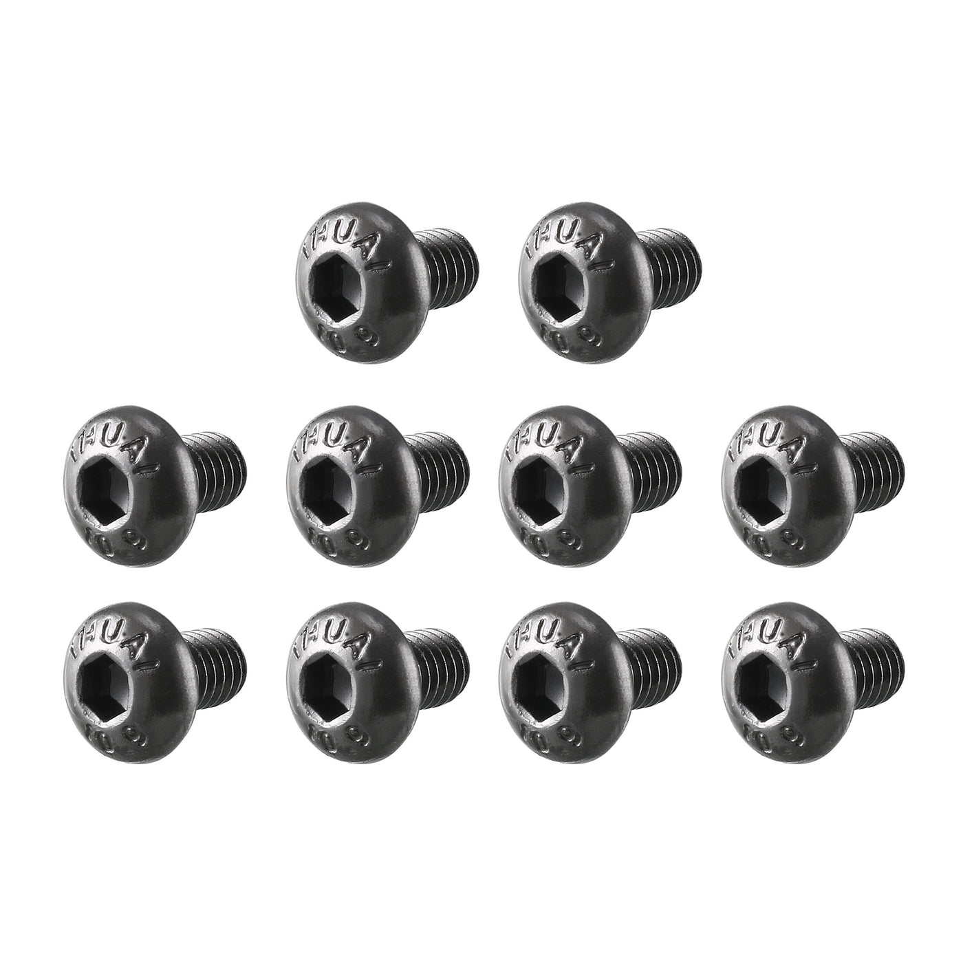 uxcell Uxcell M3x5mm 10.9 Alloy Steel Button Head Hex Socket Cap Screw Bolt Black 100pcs