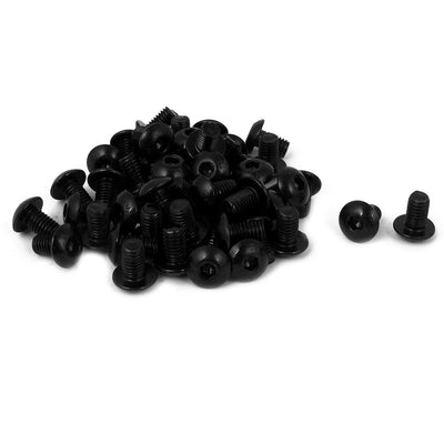 Harfington Uxcell M5x8mm 10.9 Alloy Steel Button Head Hex Socket Cap Screw Bolt Black 50pcs